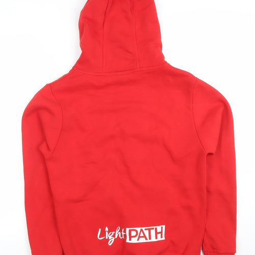 AWDis LightPATH Red Hoodie Women's Small Pullover Cotton Blend