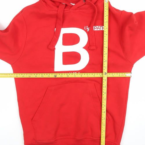 AWDis LightPATH Red Hoodie Women's Small Pullover Cotton Blend