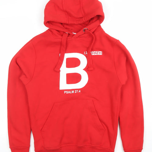 AWDis LightPATH Red Hoodie Women's Small Pullover Cotton Blend