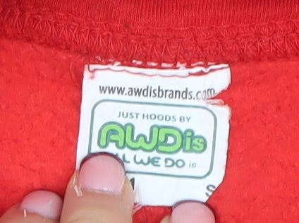 AWDis LightPATH Red Hoodie Women's Small Pullover Cotton Blend
