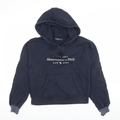 Abercrombie & Fitch Women Navy Blue XS Pullover Hoodie Soft Fleece