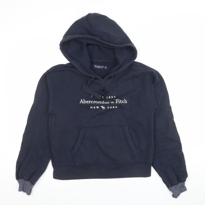 Abercrombie & Fitch Women Navy Blue XS Pullover Hoodie Soft Fleece