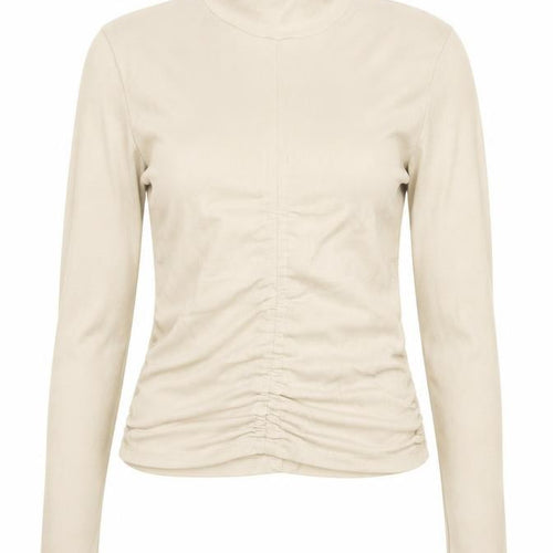 ZARA Women Beige Roll Neck Long Sleeve Jersey Top Size S