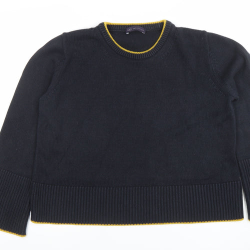 Marks and Spencer Women's Black Cotton Blend Pullover Jumper L