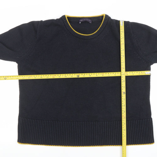 Marks and Spencer Women's Black Cotton Blend Pullover Jumper L