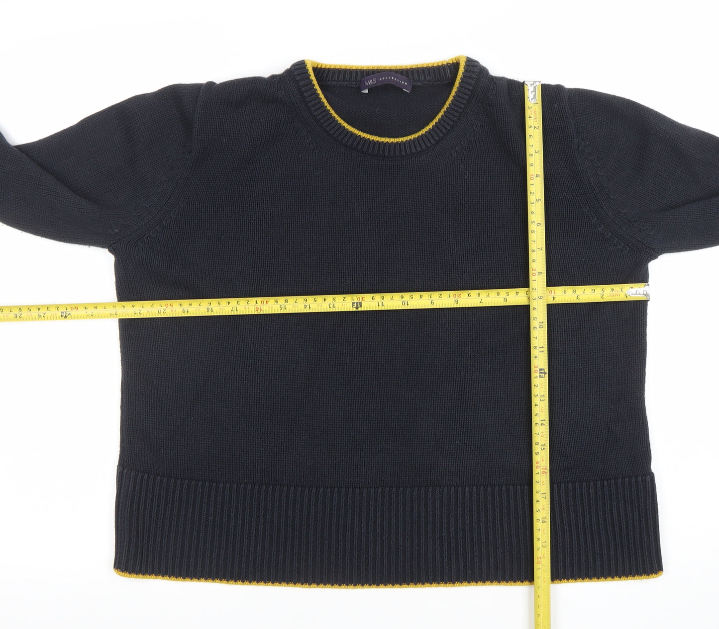 Marks and Spencer Women's Black Cotton Blend Pullover Jumper L