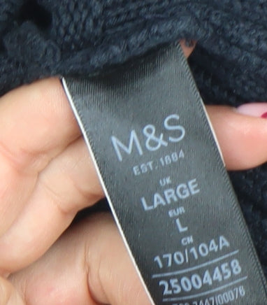 Marks and Spencer Women's Black Cotton Blend Pullover Jumper L