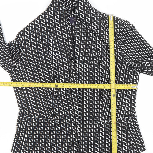 Marks and Spencer Womens Black Geometric Blazer Jacket Size 14