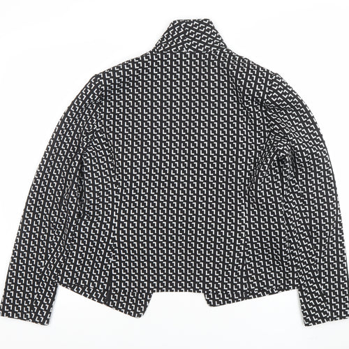 Marks and Spencer Womens Black Geometric Blazer Jacket Size 14