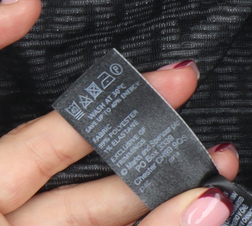 Marks and Spencer Womens Black Geometric Blazer Jacket Size 14