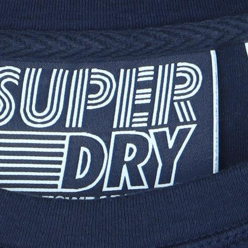 Superdry Women's Navy Blue Crew Neck Graphic Print Sweatshirt UK 14