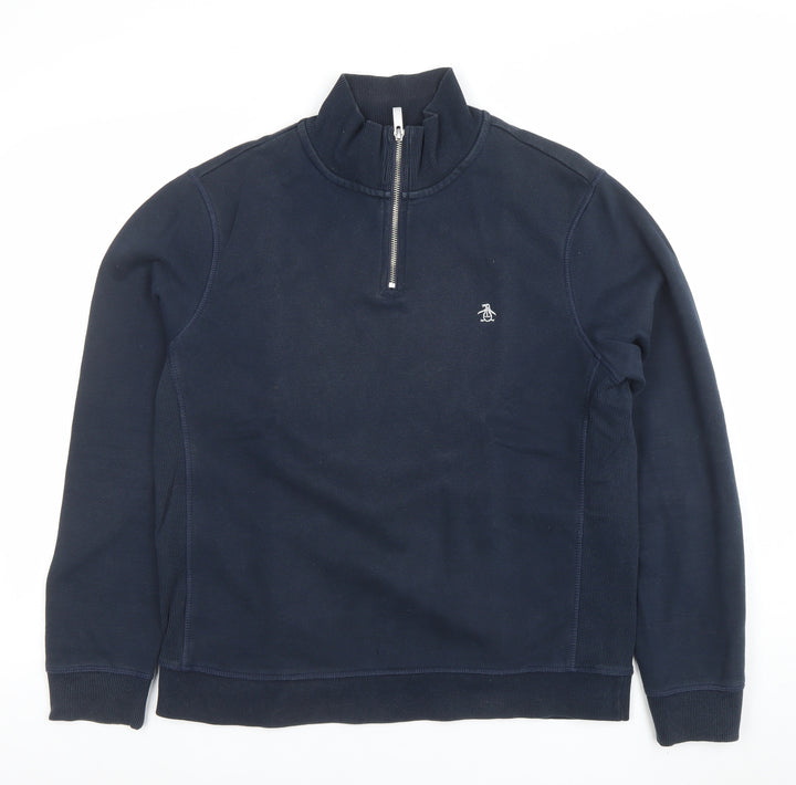 Original Penguin Men’s Blue 1/4 Zip Sweatshirt Size M Regular Fit