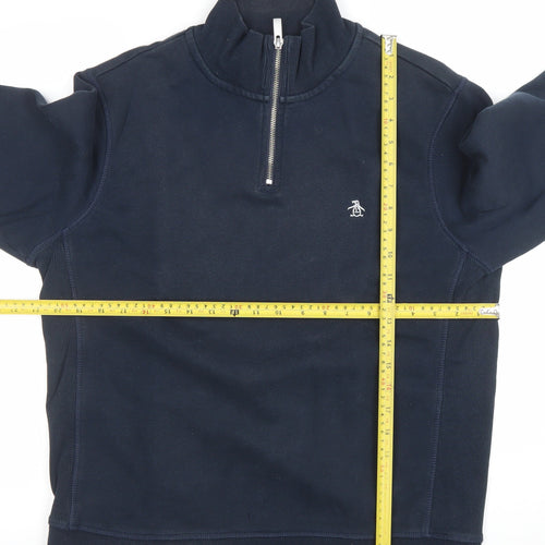 Original Penguin Men’s Blue 1/4 Zip Sweatshirt Size M Regular Fit