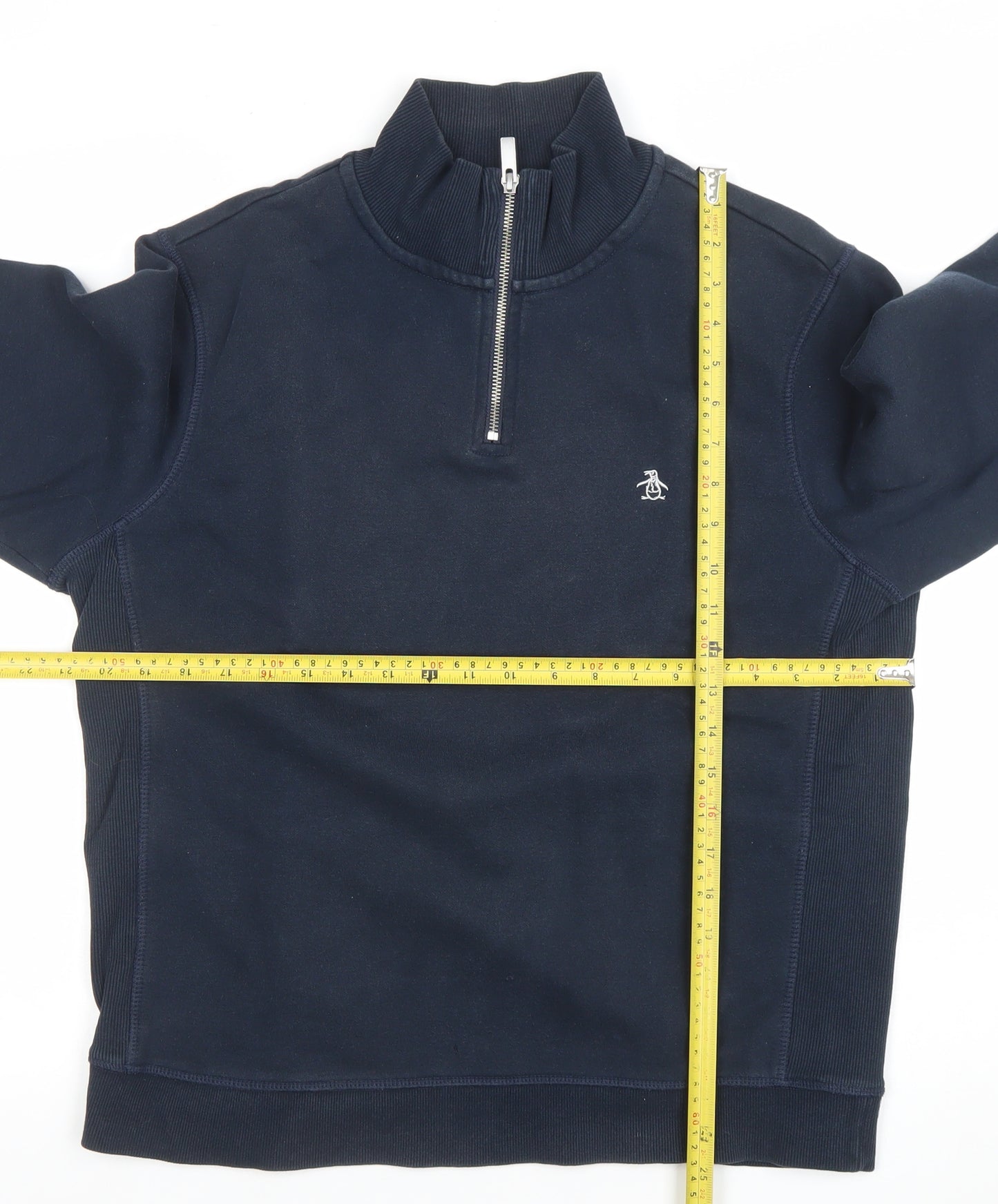 Original Penguin Men’s Blue 1/4 Zip Sweatshirt Size M Regular Fit