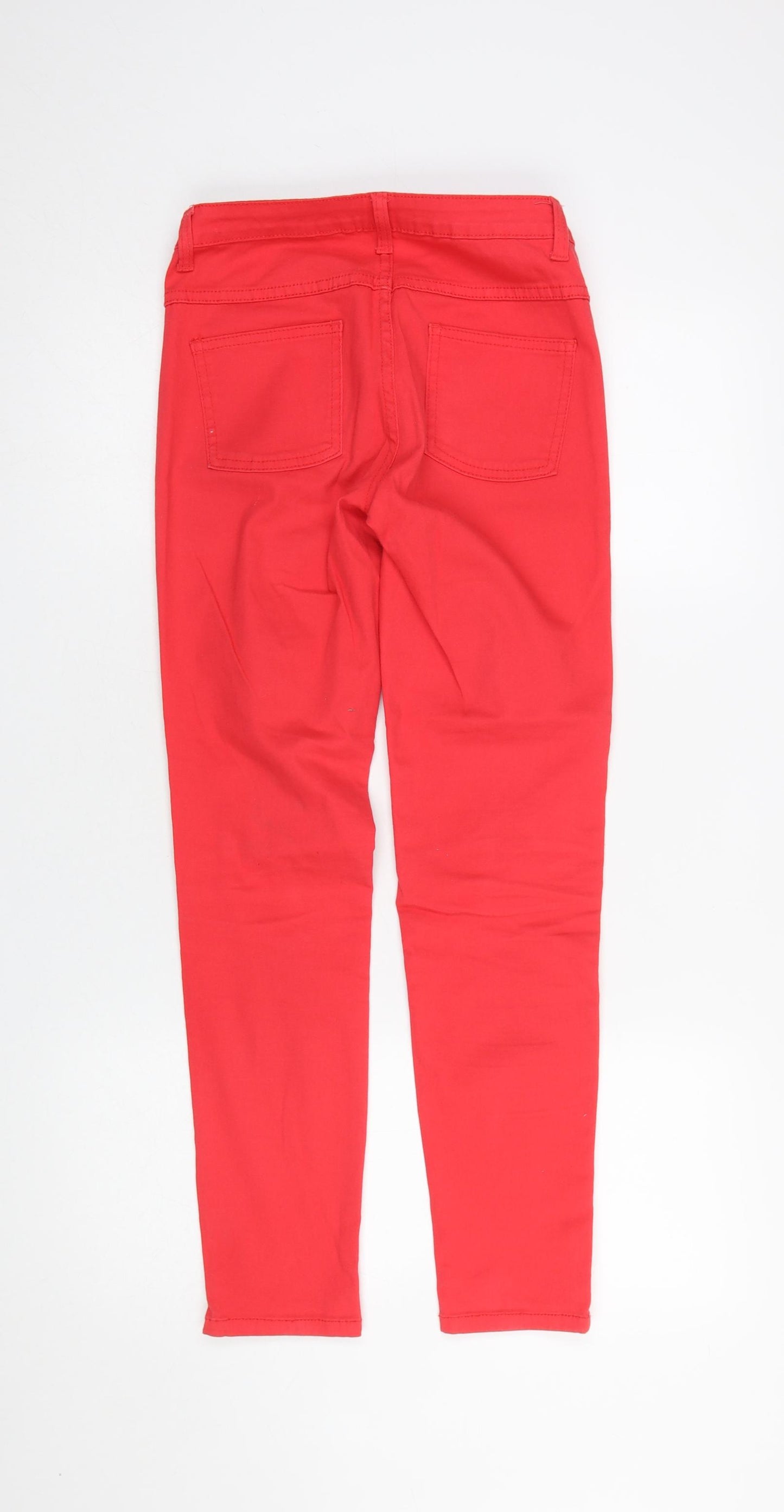 Vila Womens Red Slim Ankle Zip Jeans Size S