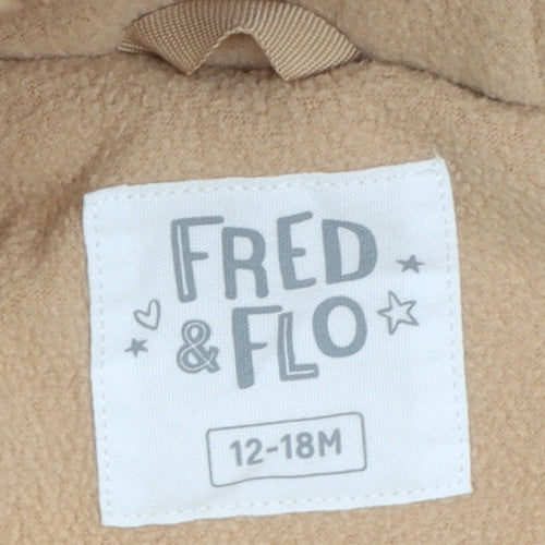 Fred & Flo Beige Quilted Hooded Snowsuit 12-18 Months Unisex Baby Winter