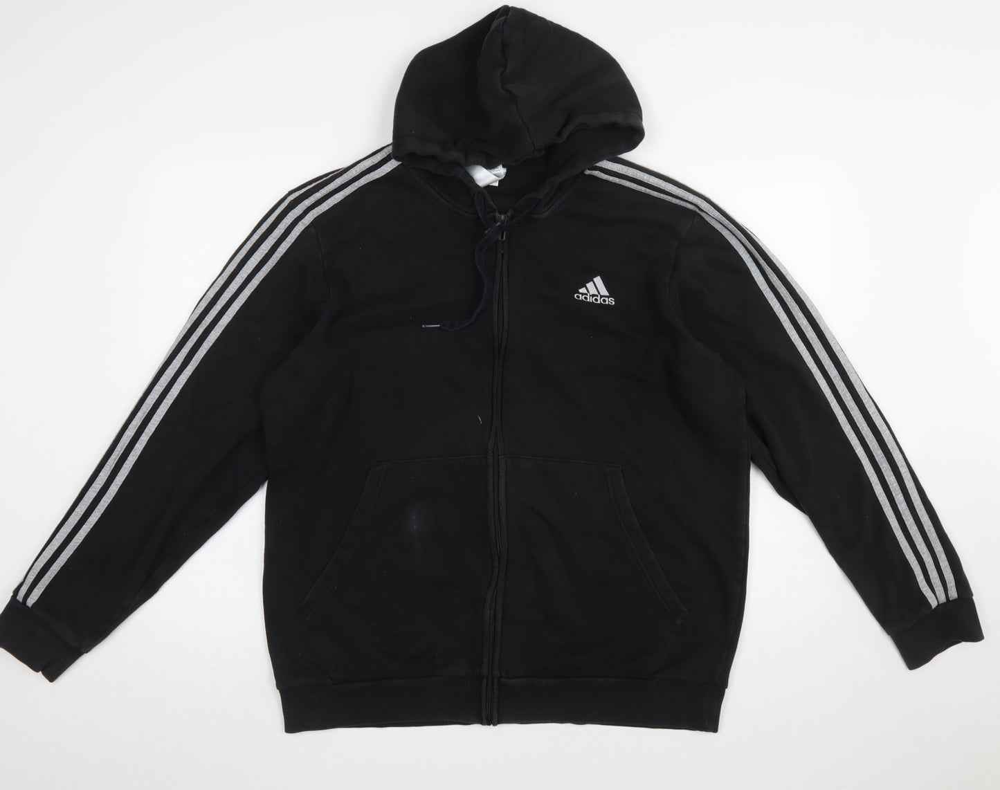 Adidas Womens Black XL Full Zip Hoodie Sweatshirt with Logo