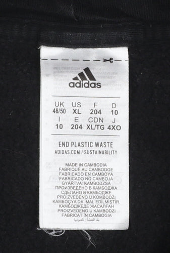 Adidas Womens Black XL Full Zip Hoodie Sweatshirt with Logo