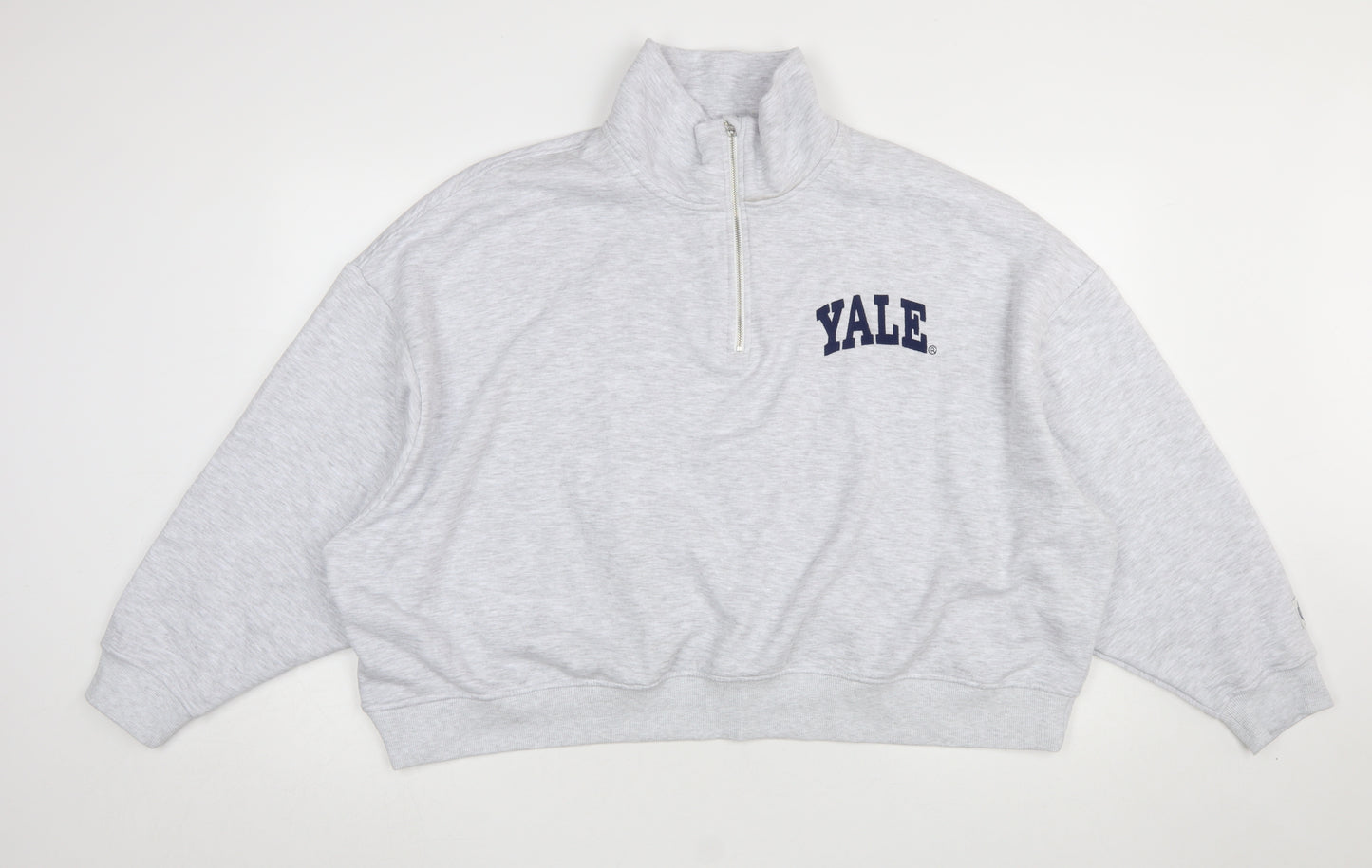Primark Yale University Grey 1/4 Zip Sweatshirt Women 2XL