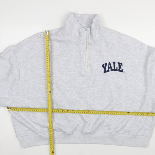 Primark Yale University Grey 1/4 Zip Sweatshirt Women 2XL