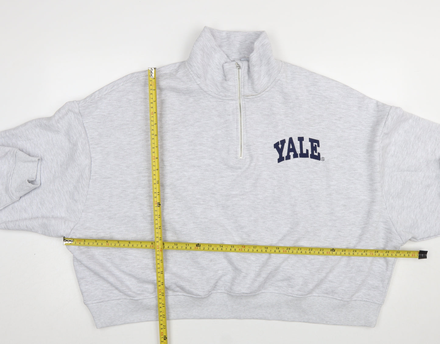 Primark Yale University Grey 1/4 Zip Sweatshirt Women 2XL