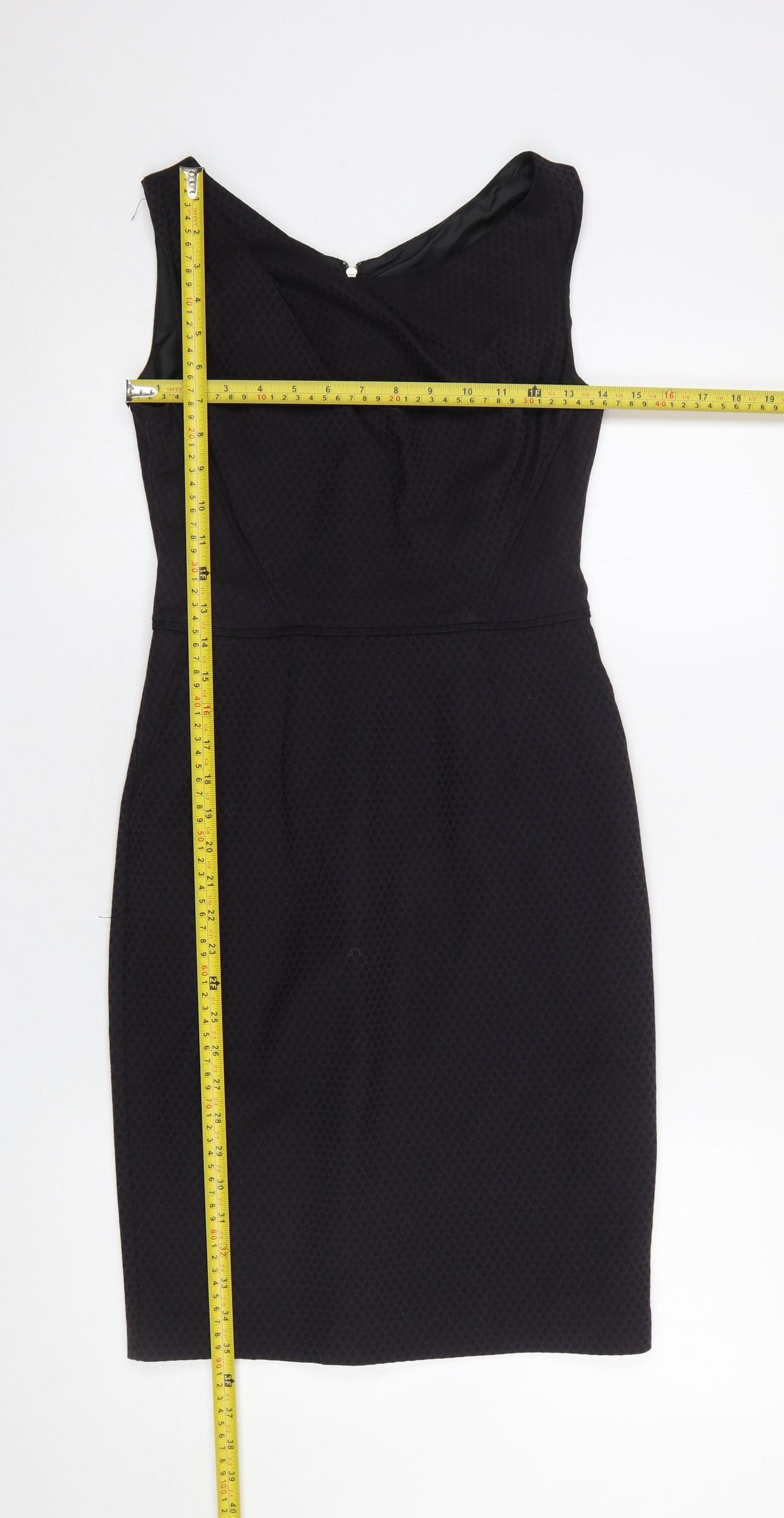 Oasis Women's Black Size 8 Sleeveless Knee-Length Pencil Dress