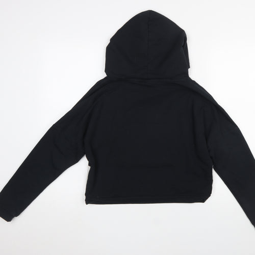 Puma Women's Black Hooded Pullover Crop Sweatshirt XS UK 8