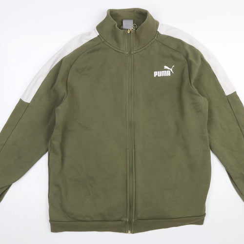 Puma Men's Green Full Zip Sweatshirt L Regular Fit
