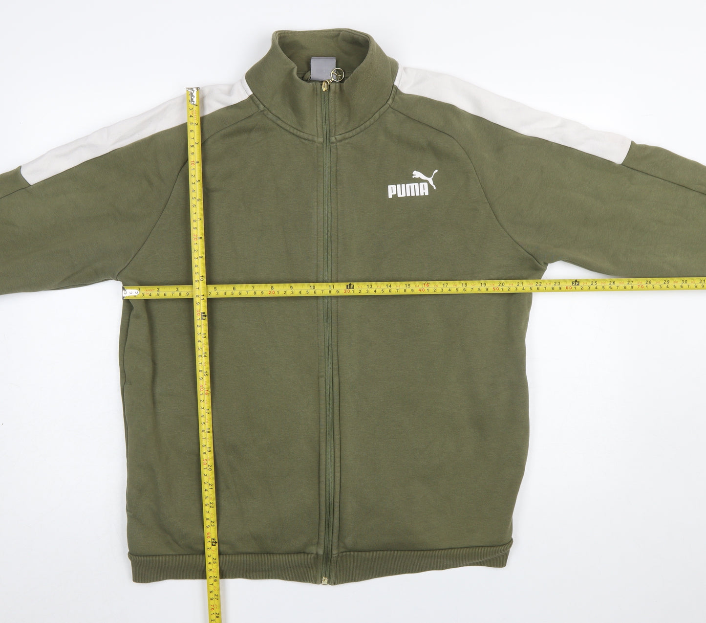 Puma Men's Green Full Zip Sweatshirt L Regular Fit