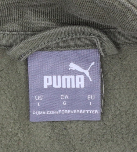 Puma Men's Green Full Zip Sweatshirt L Regular Fit