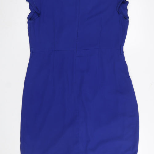 A|wear Women’s Blue Short Sleeve Frill Shift Dress Size 16