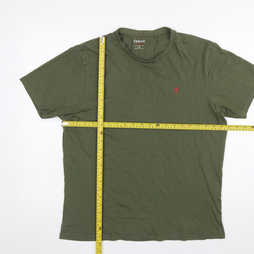 Farah Men's Green Cotton Crew Neck Short Sleeve Lounge T-Shirt Size L
