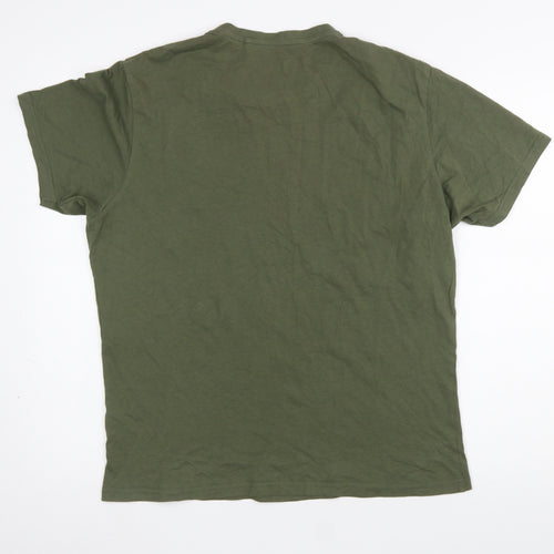Farah Men's Green Cotton Crew Neck Short Sleeve Lounge T-Shirt Size L
