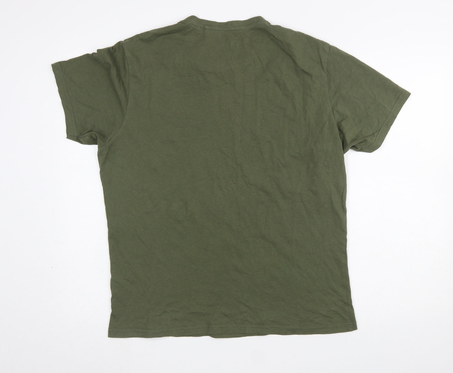 Farah Men's Green Cotton Crew Neck Short Sleeve Lounge T-Shirt Size L
