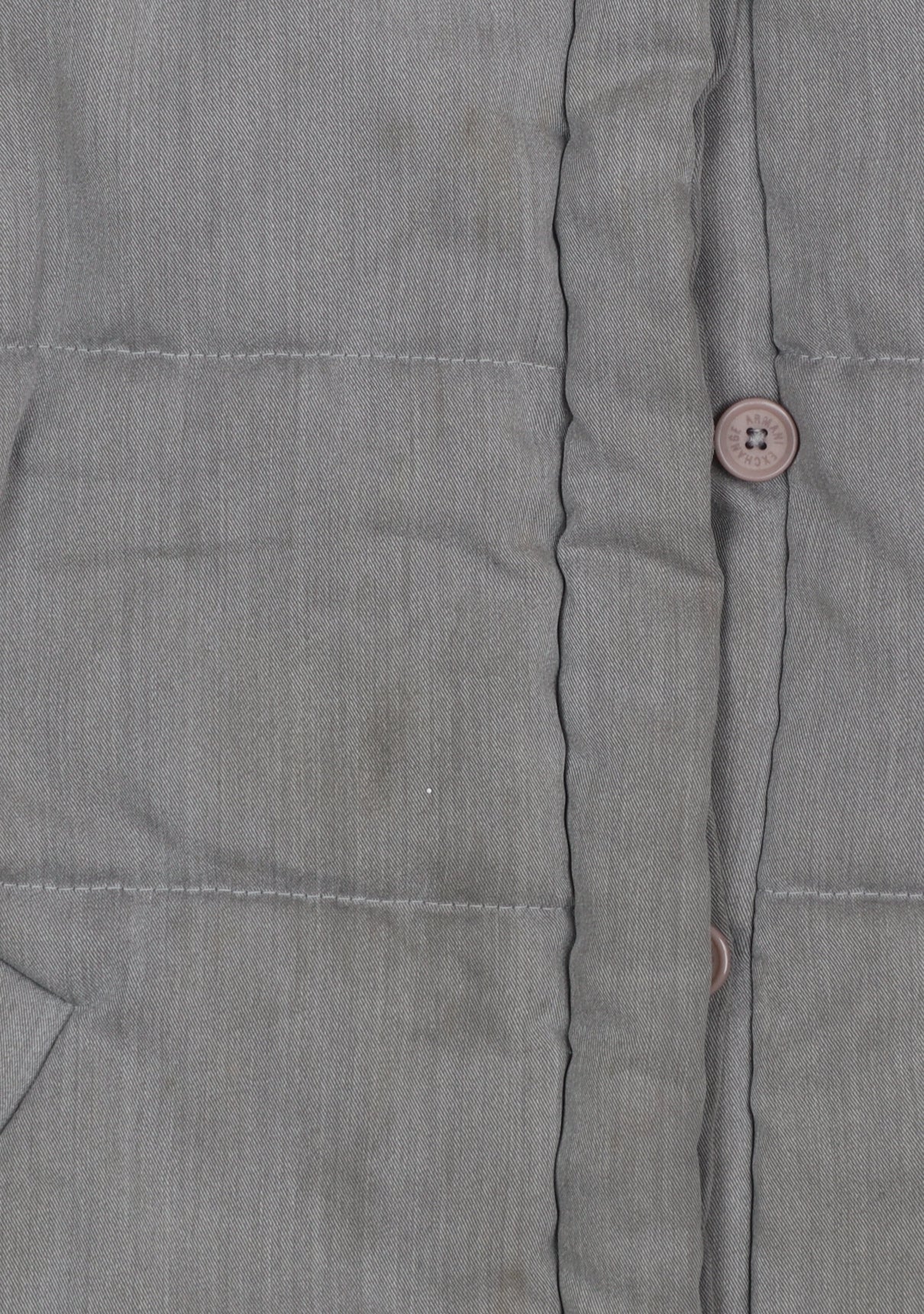 Armani Exchange Women Grey Short Puffer Jacket Size S Quilted Button