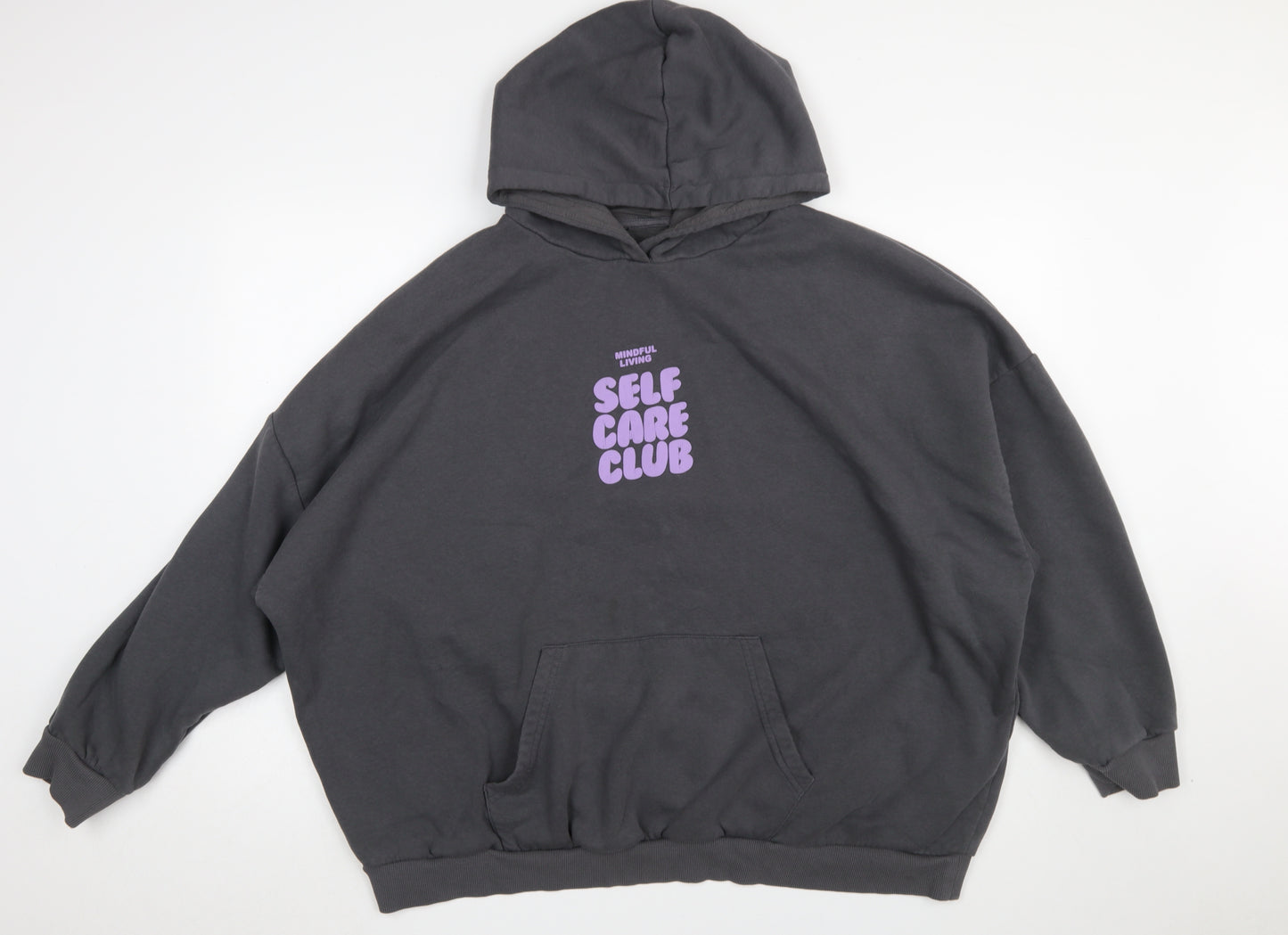 Dunnes Stores Women Charcoal XXL Pullover Hoodie Mindful Living Self Care Club