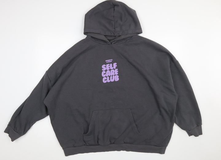 Dunnes Stores Women Charcoal XXL Pullover Hoodie Mindful Living Self Care Club