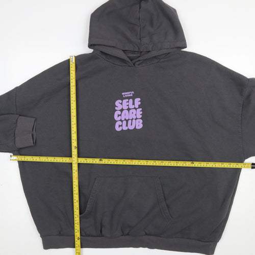 Dunnes Stores Women Charcoal XXL Pullover Hoodie Mindful Living Self Care Club