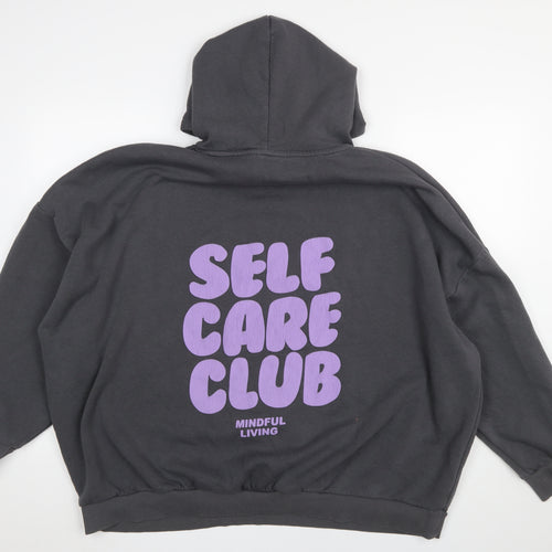 Dunnes Stores Women Charcoal XXL Pullover Hoodie Mindful Living Self Care Club