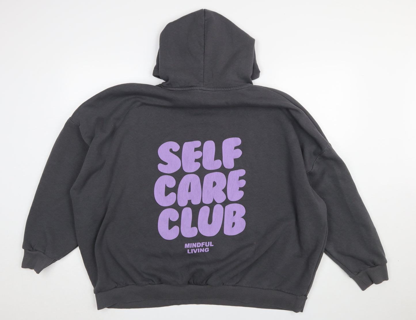 Dunnes Stores Women Charcoal XXL Pullover Hoodie Mindful Living Self Care Club