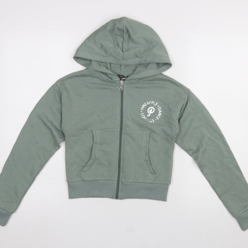 Pineapple Girls Green Full Zip Hoodie 9-10 Years Dance Studio Logo Top