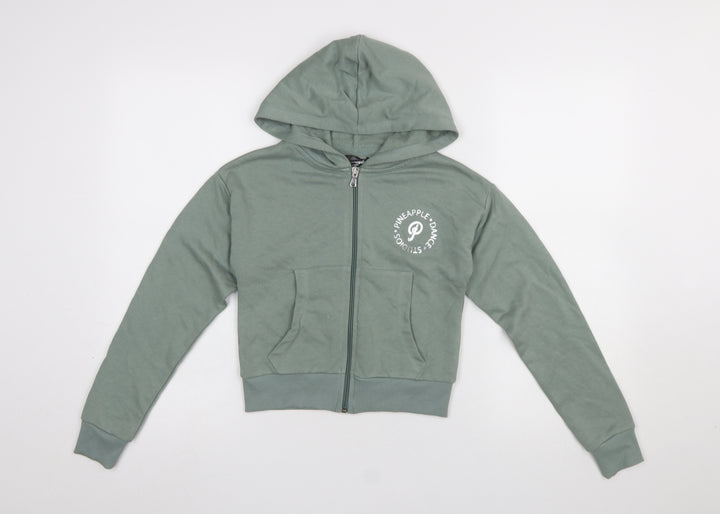 Pineapple Girls Green Full Zip Hoodie 9-10 Years Dance Studio Logo Top