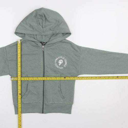Pineapple Girls Green Full Zip Hoodie 9-10 Years Dance Studio Logo Top