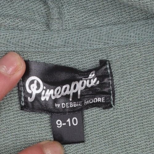 Pineapple Girls Green Full Zip Hoodie 9-10 Years Dance Studio Logo Top