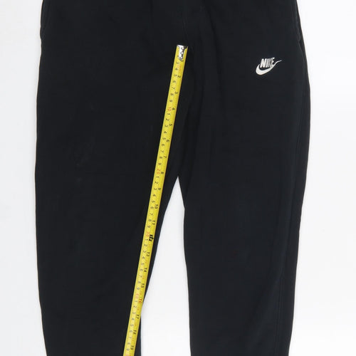 Nike Women's Black Jogger Trousers Size S Fleece Cotton Blend