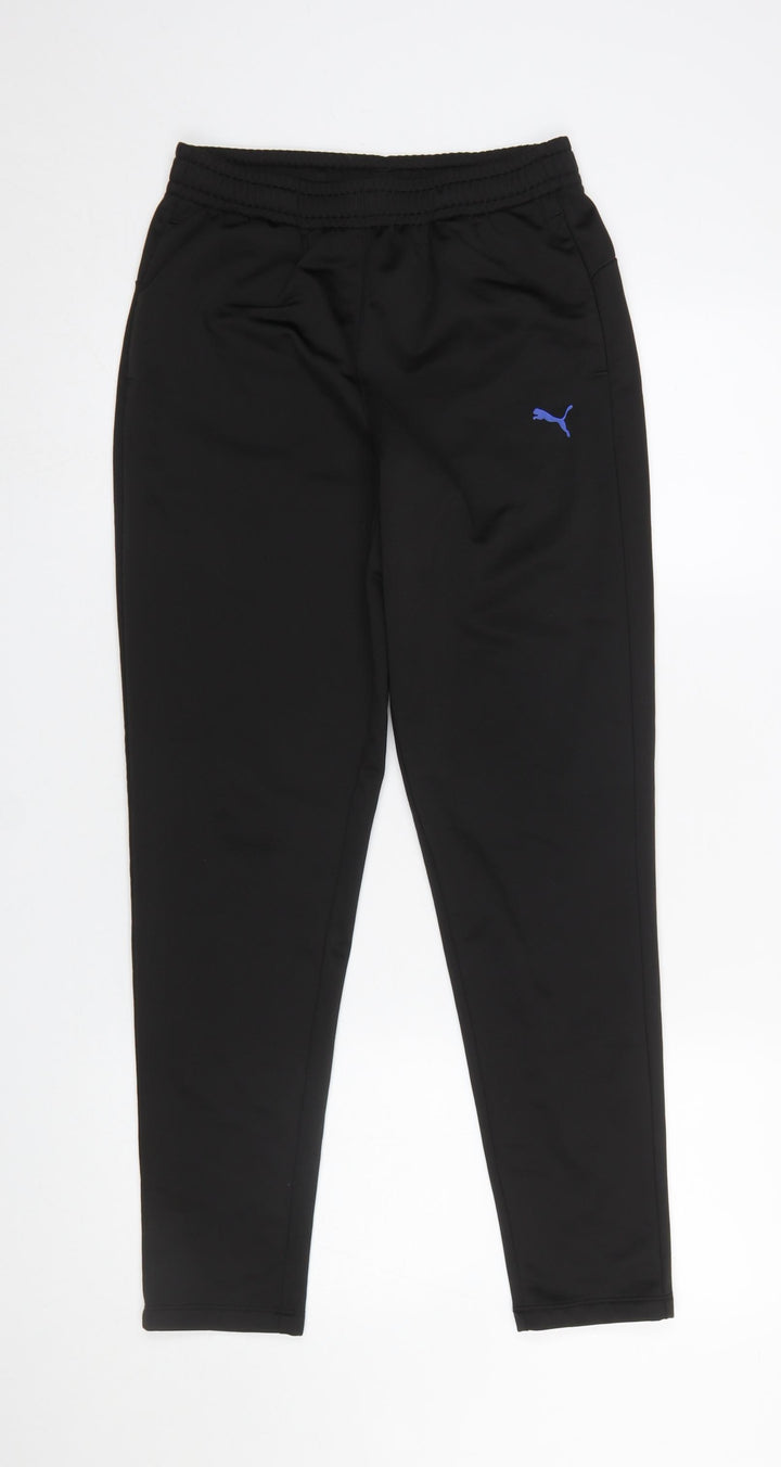 Puma Boys Black 13-14 Years Jogger Trousers 100% Polyester Sportswear