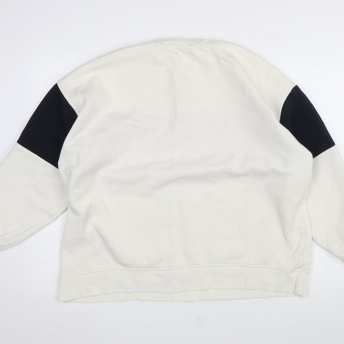Zara Women Ivory and Black Colourblock Los Angeles 1996 Sweatshirt M