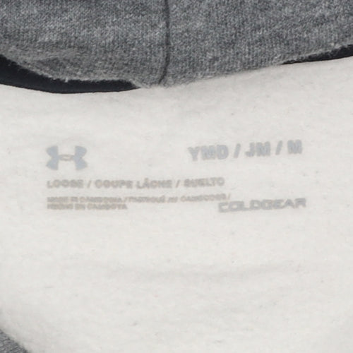 Under Armour Boys Grey Hoodie Medium Colourblock Pullover ColdGear