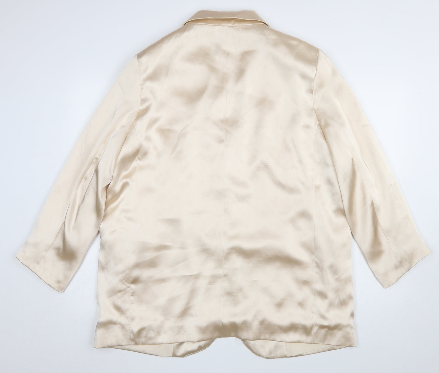 River Island Women Ivory Satin Blazer UK 16 Single Breasted
