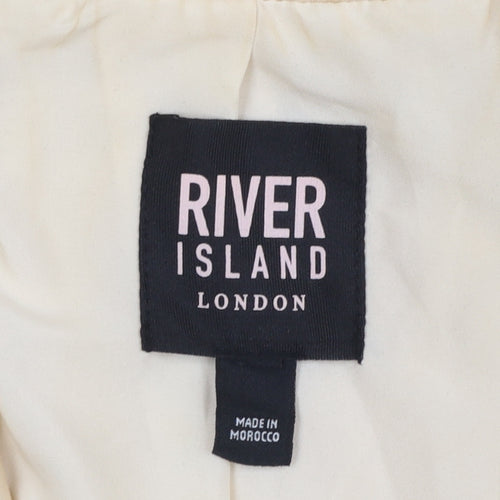 River Island Women Ivory Satin Blazer UK 16 Single Breasted